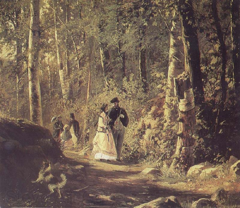 Ivan Shishkin A Stroll in the Forest Norge oil painting art
